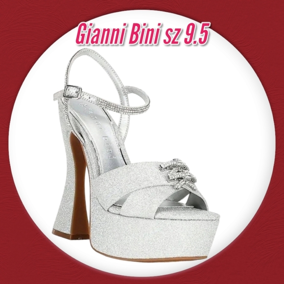 Gianni Bini Silver Platform Sandals Heels NWT sz 9.5 - Picture 1 of 9